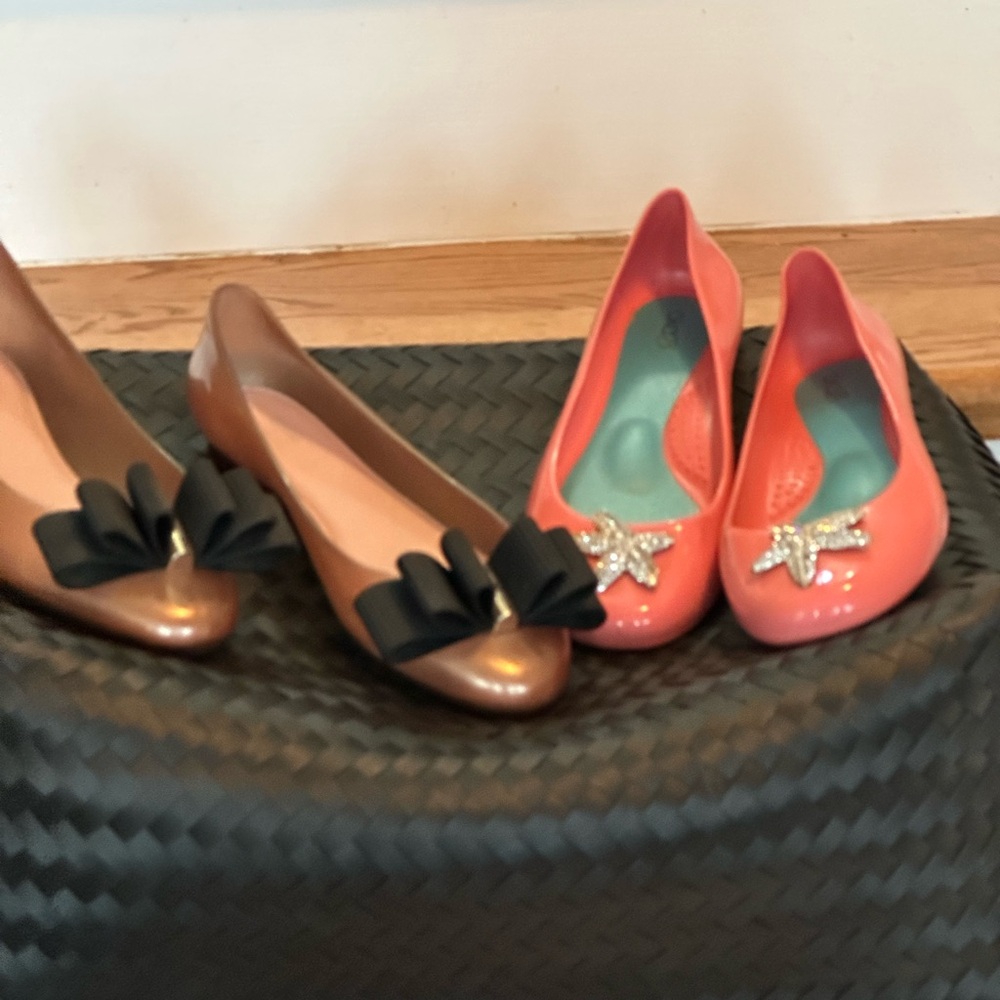 Two pair of ballet flats.  Melissa and Oka B.  8.5 Excellent condition